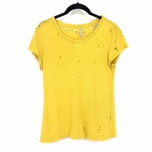 LF Emma & Sam Yellow Distressed Tee Shirt